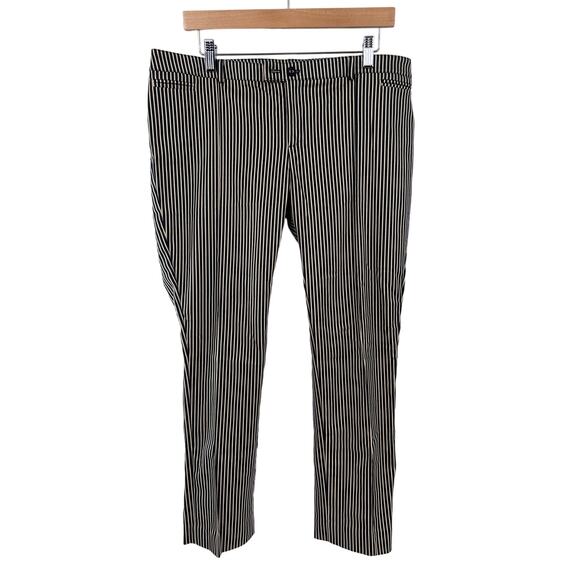 Betsey Johnson Pants - Betsy Johnson Black Label Pants 10 Pinstripe Navy Tan Vintage Work Career